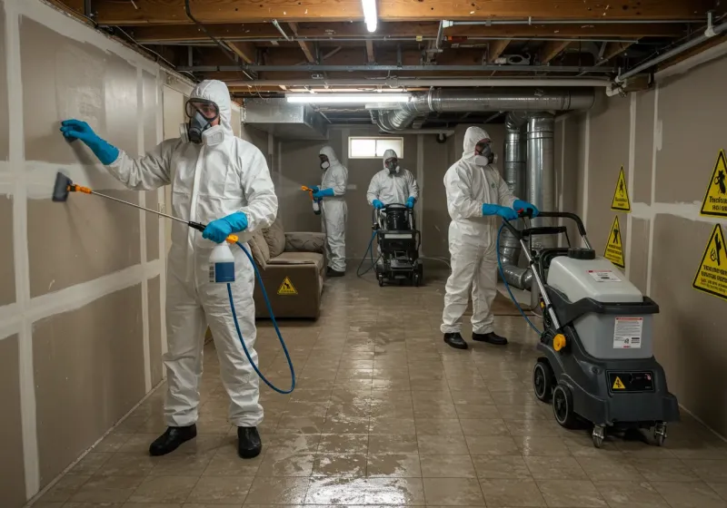 Basement Moisture Removal and Structural Drying process in Windsor County, VT